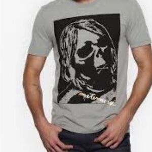 Mastermind Japan Gray Graphic Tee skull with gold script NWT Medium